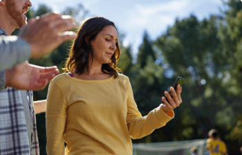 Woman checking her phone