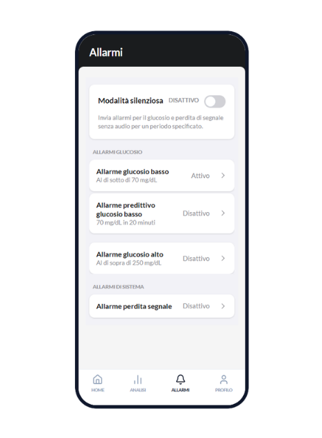 Screenshot app Libre Allarmi