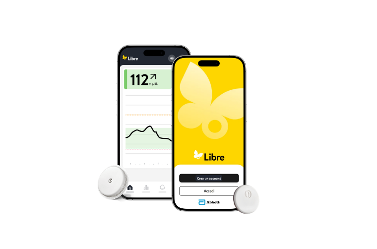 Scermata di app Libre con i sensori FreeStyle Libre 2 e FreeStyle Libre 3