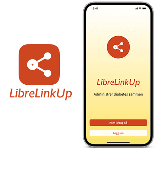 En smarttelefon som visar en skärmdump av FreeStyle LibreLink-appen.