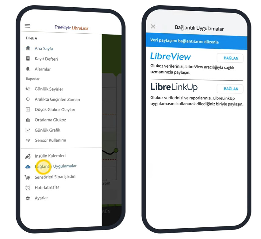 FreeStyle LibreLink Mobil Uygulamasına Bağlan
