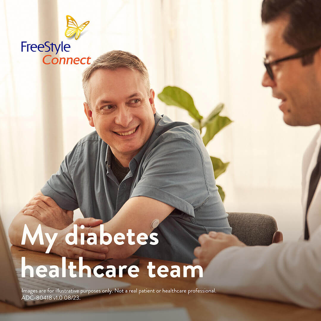 Man talking to healthcare professional