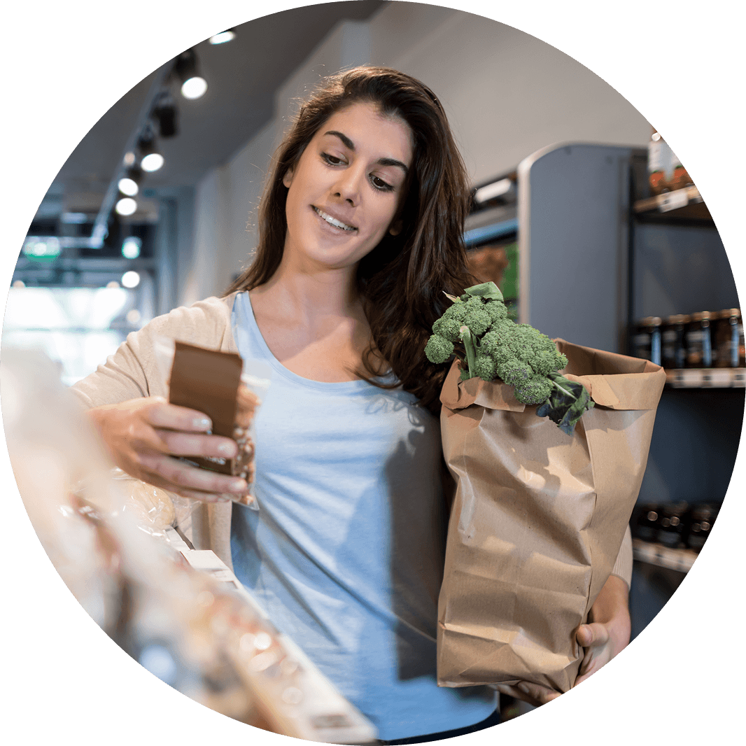 A woman food shopping