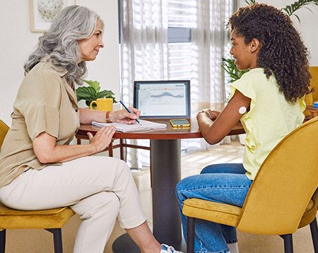 healthcare professional discussing results with patient