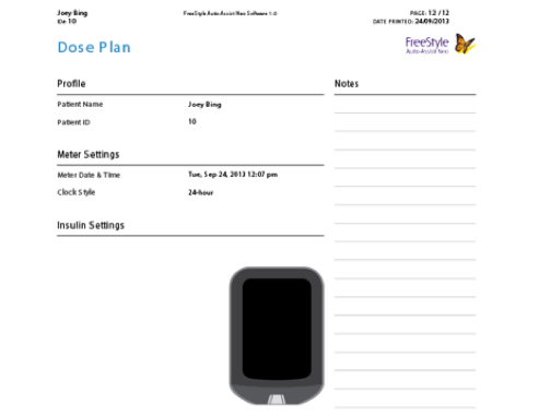 Screenshot of the Dose Plan page