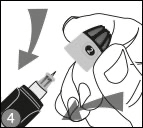 A hand replacing lancing device cap.