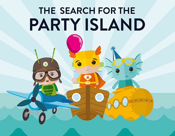 Front page of the Search Party eBook for children