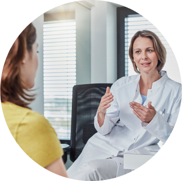 Woman speaking to her doctor